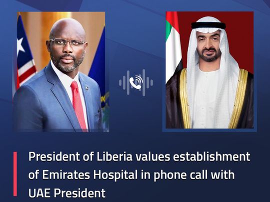 Liberian president thanks UAE president for building UAE hospital